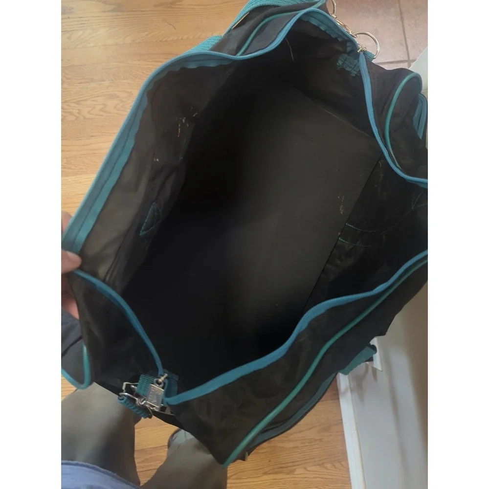 Vintage PGA Tour Duffel Bag 1993 Retro Golf Tournament Promo Black Teal Bag